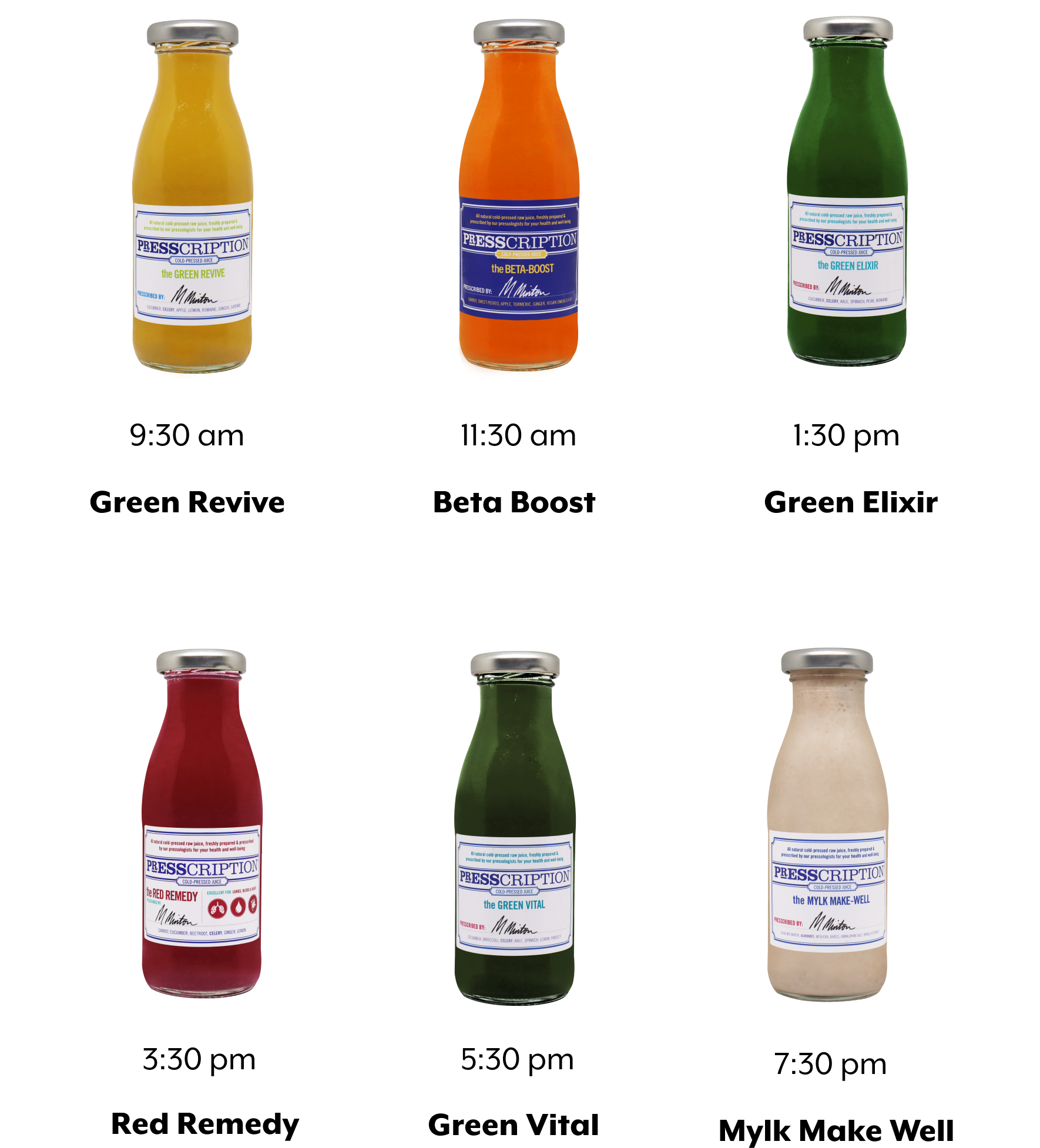Juices in 5:2 Cleanse (Female)