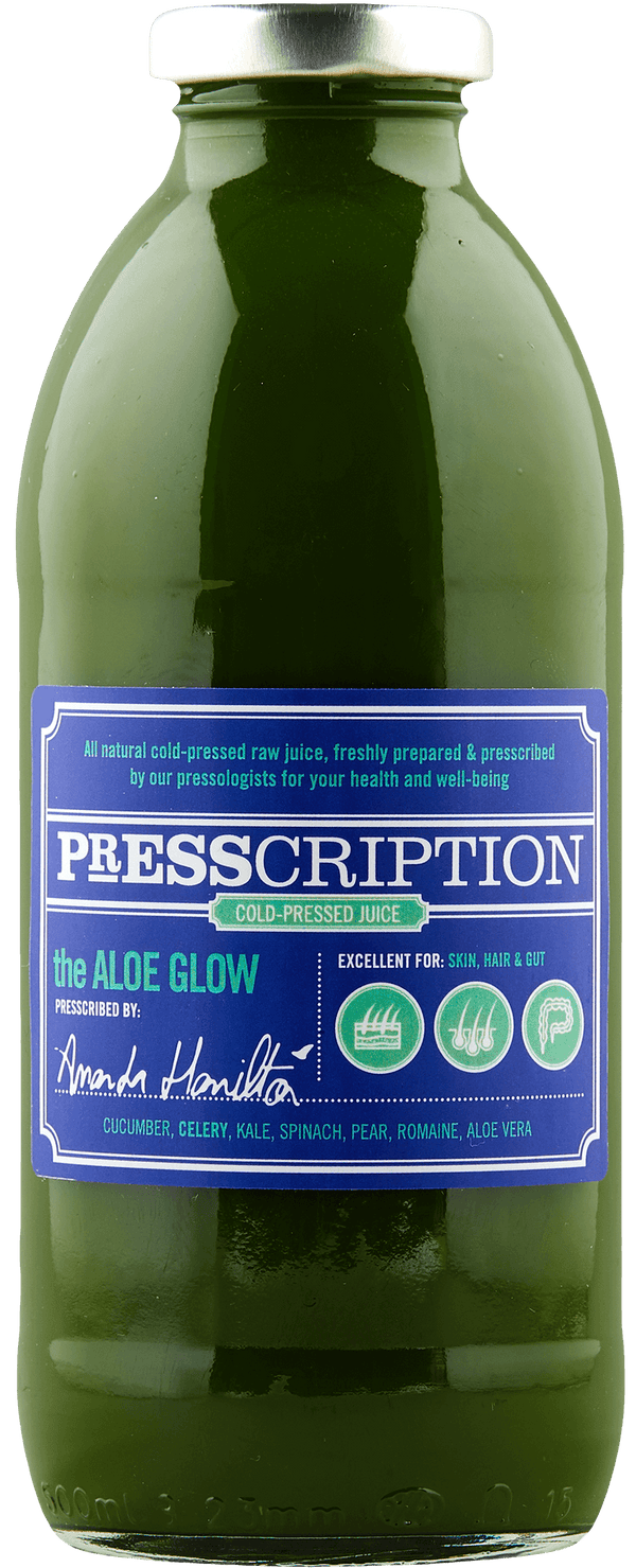 Our green cold-pressed juice with aloe vera