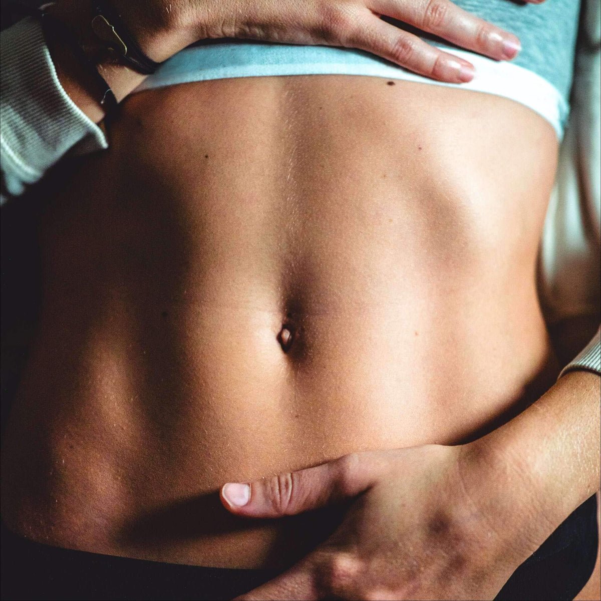 Close-up of a woman's stomach