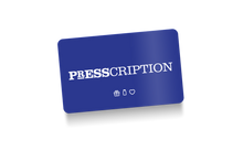 Presscription gift card in navy blue