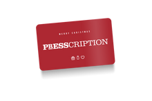 Presscription gift card in red