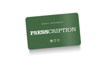Presscription gift card in sage green