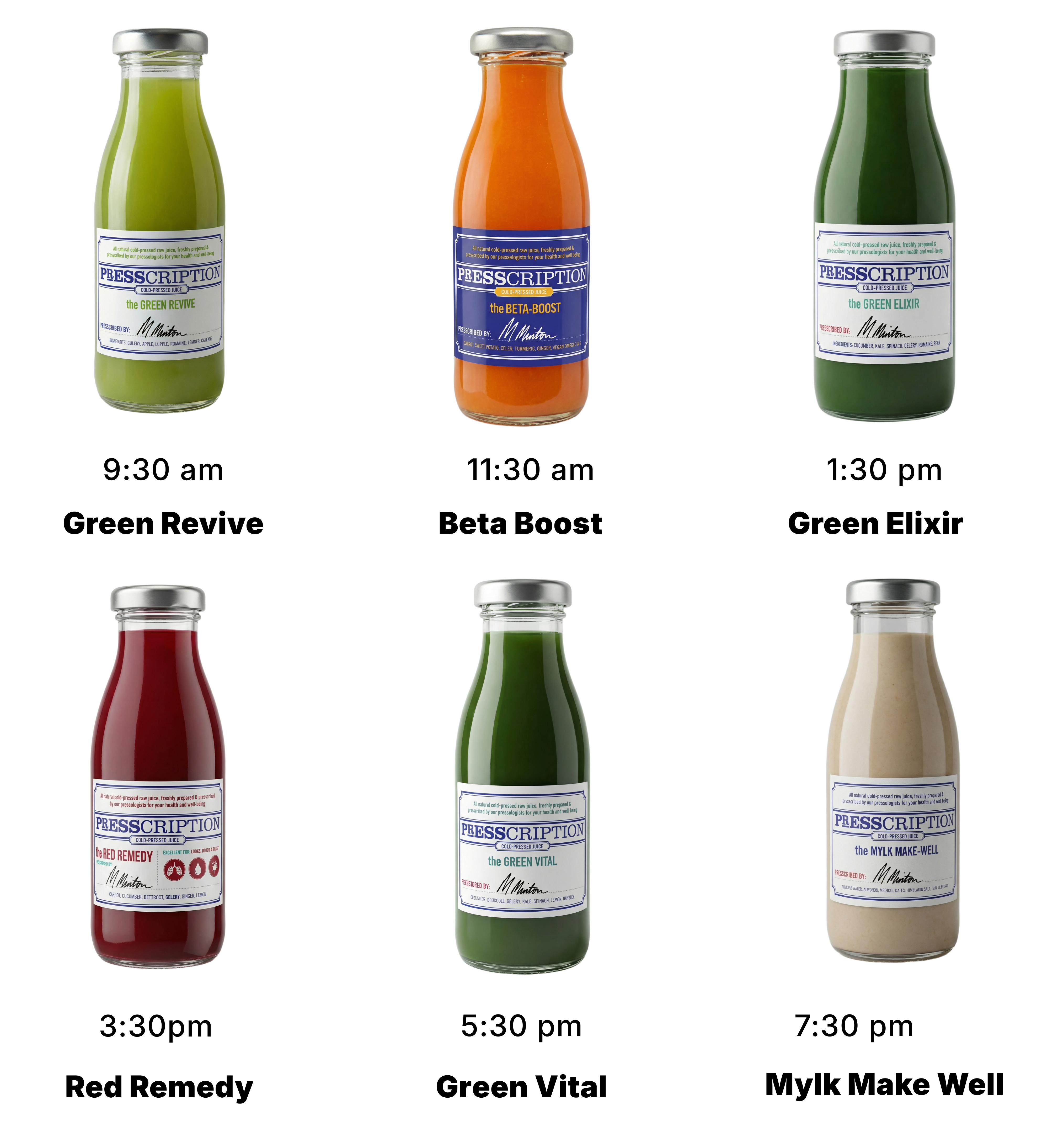Juices in 5:2 Cleanse (Female)