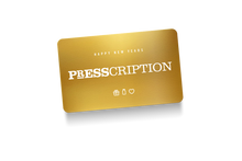 Presscription gift card in gold