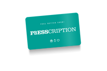 Presscription gift card in teal